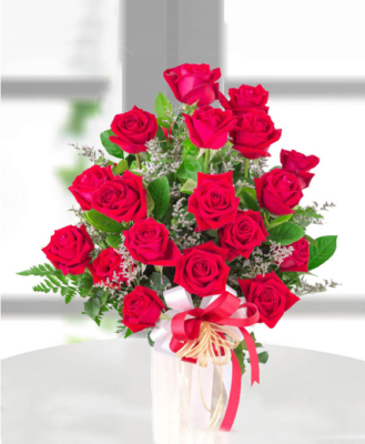 Envio de Bouquet de rosas de color rojo, preparada para regalo